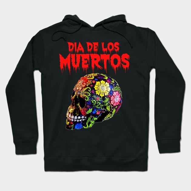 Vintage Day of the Dead Mexican Art Sugar Skull Hoodie by STYLISH CROWD TEES